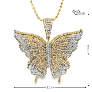 10K Gold 4.20 CTW Diamond Butterfly Charm