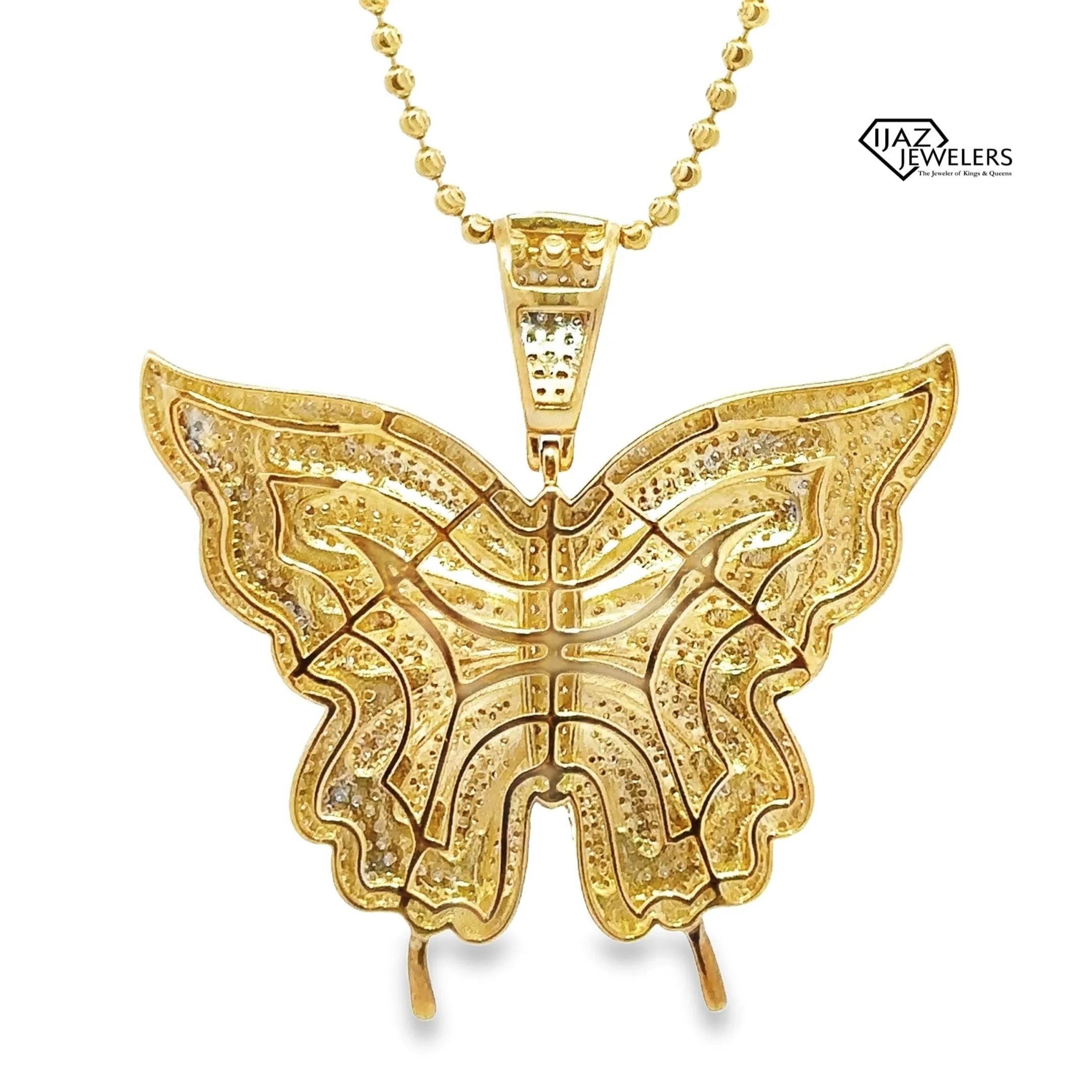 10K Gold 4.20 CTW Diamond Butterfly Charm