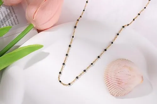14K Gold Heart Layered Choker Necklace for Women - Perfect Birthday, Valentine's, Mother's Day Gift with Boho Beads