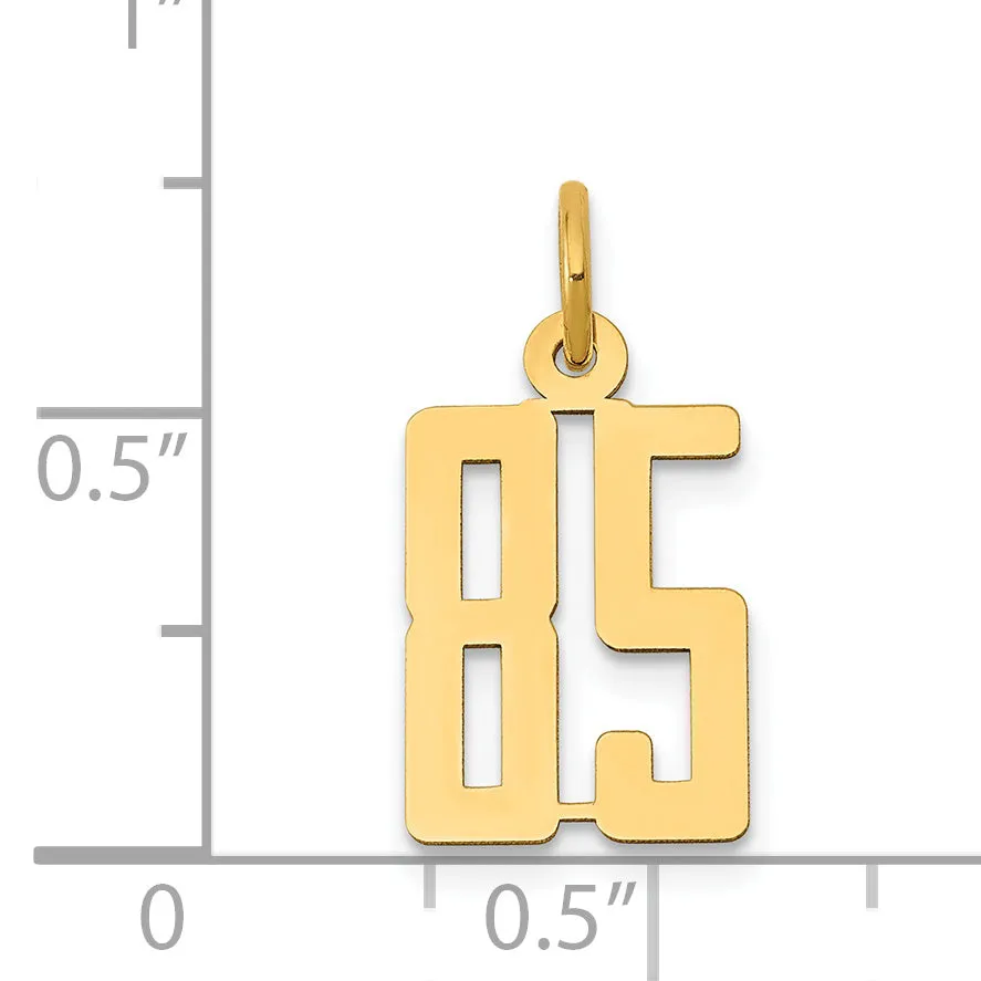14K Gold Polished Elongated 85 Charm  Elegant Themed Jewelry Piece