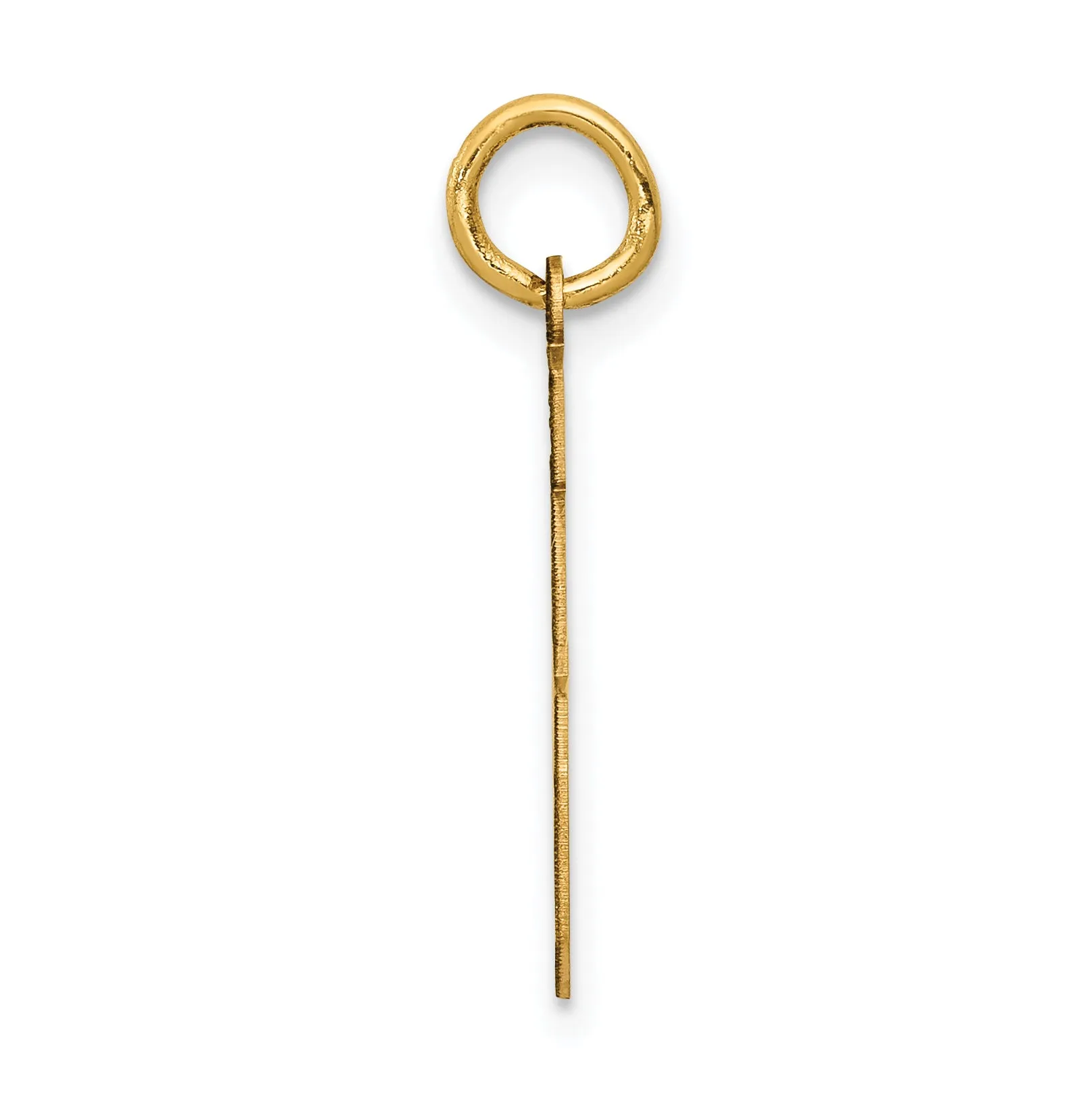 14K Gold Satin Number 46 Charm with Brushed Finish Small