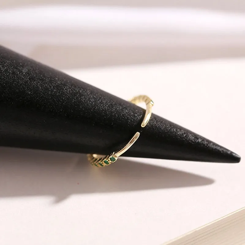14k Real Gold Emerald Opening Rings
