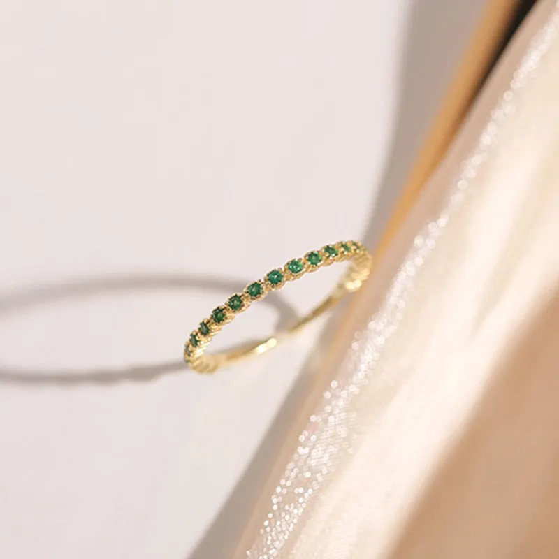 14k Real Gold Emerald Opening Rings