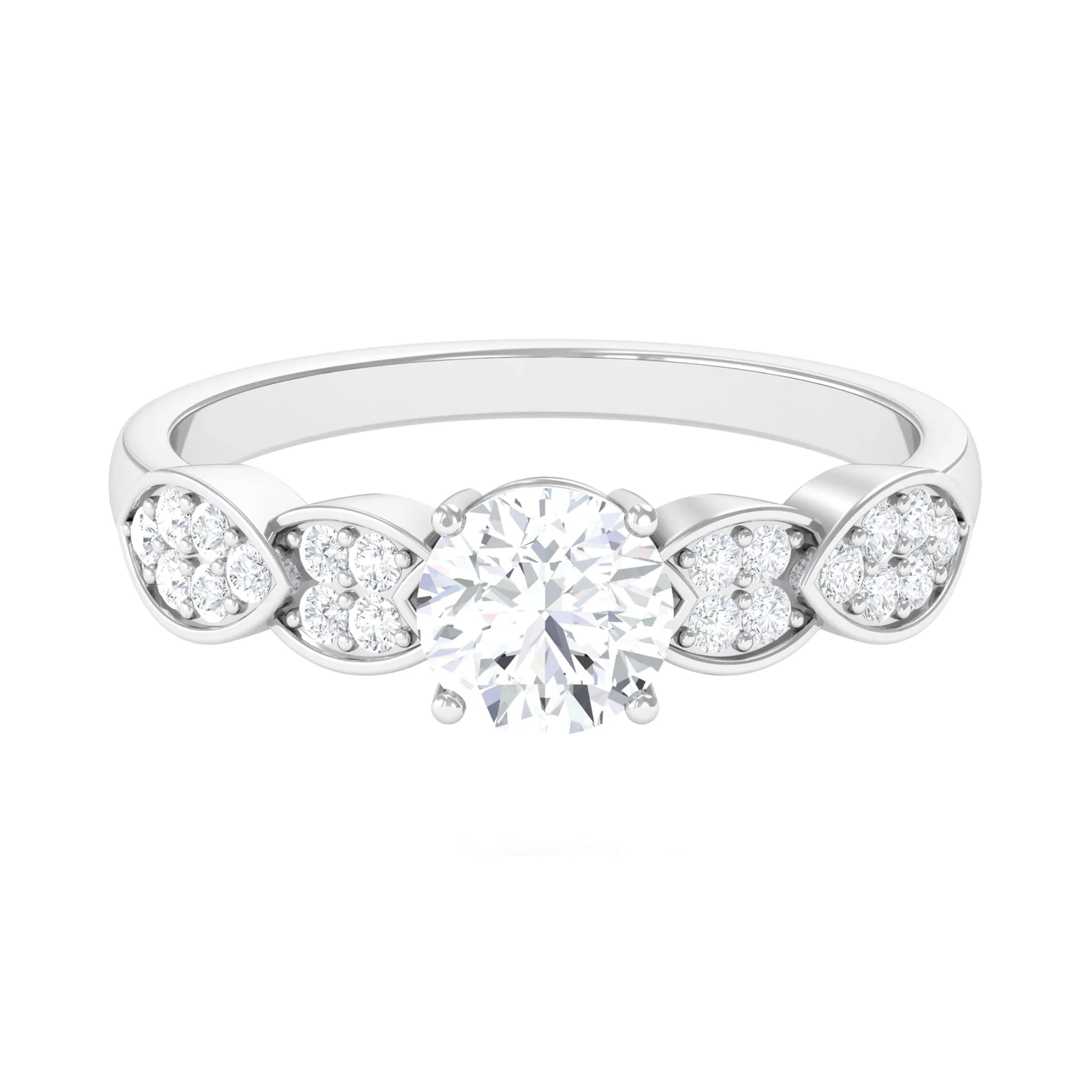 1.50 CT Classic Round Zircon Solitaire Engagement Ring in Gold
