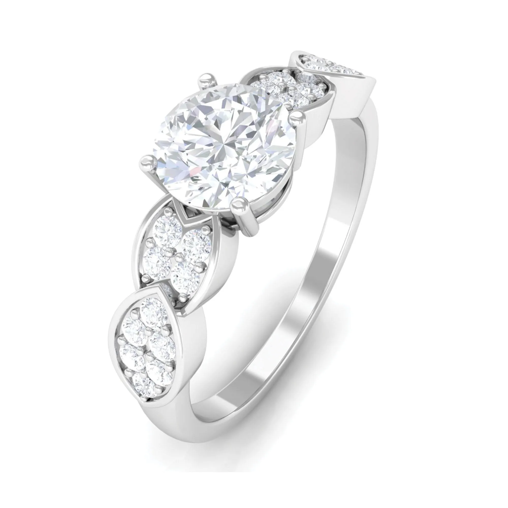 1.50 CT Classic Round Zircon Solitaire Engagement Ring in Gold