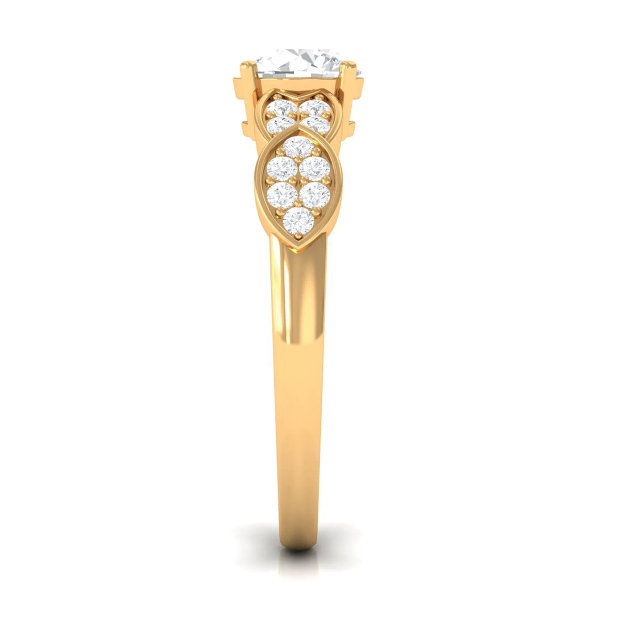 1.50 CT Classic Round Zircon Solitaire Engagement Ring in Gold