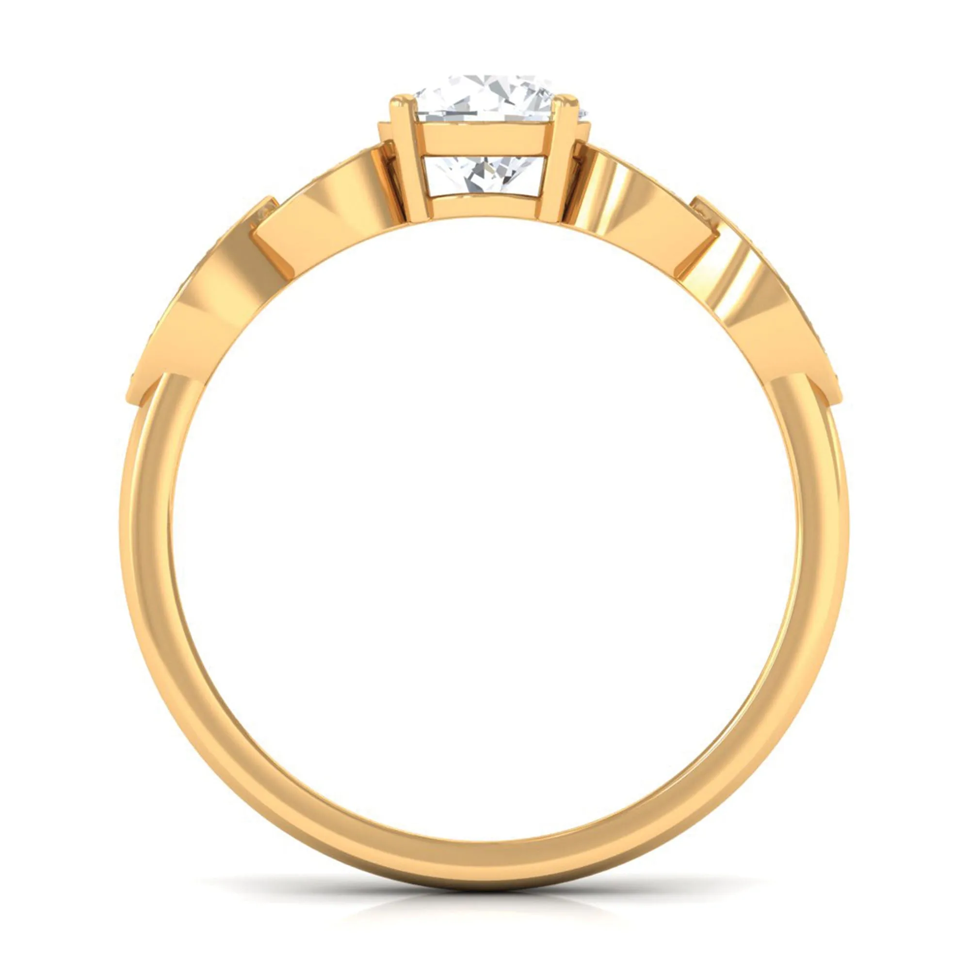 1.50 CT Classic Round Zircon Solitaire Engagement Ring in Gold