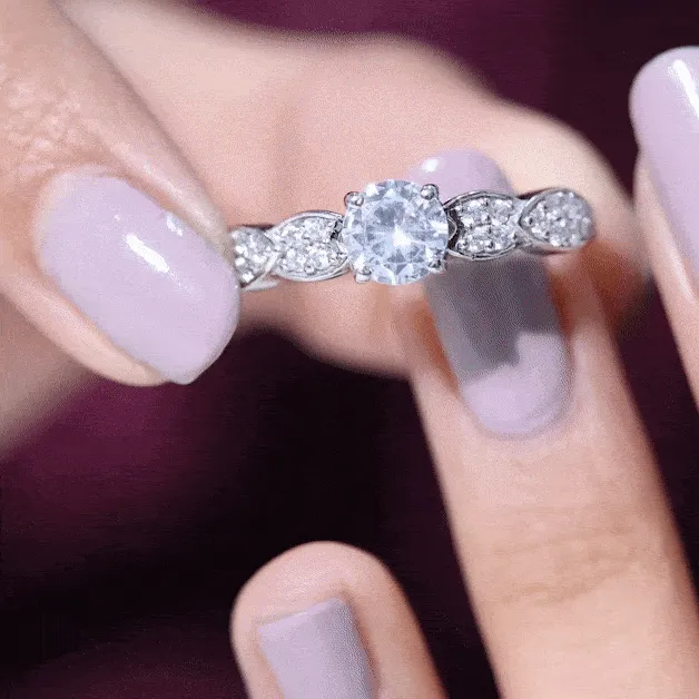 1.50 CT Classic Round Zircon Solitaire Engagement Ring in Gold