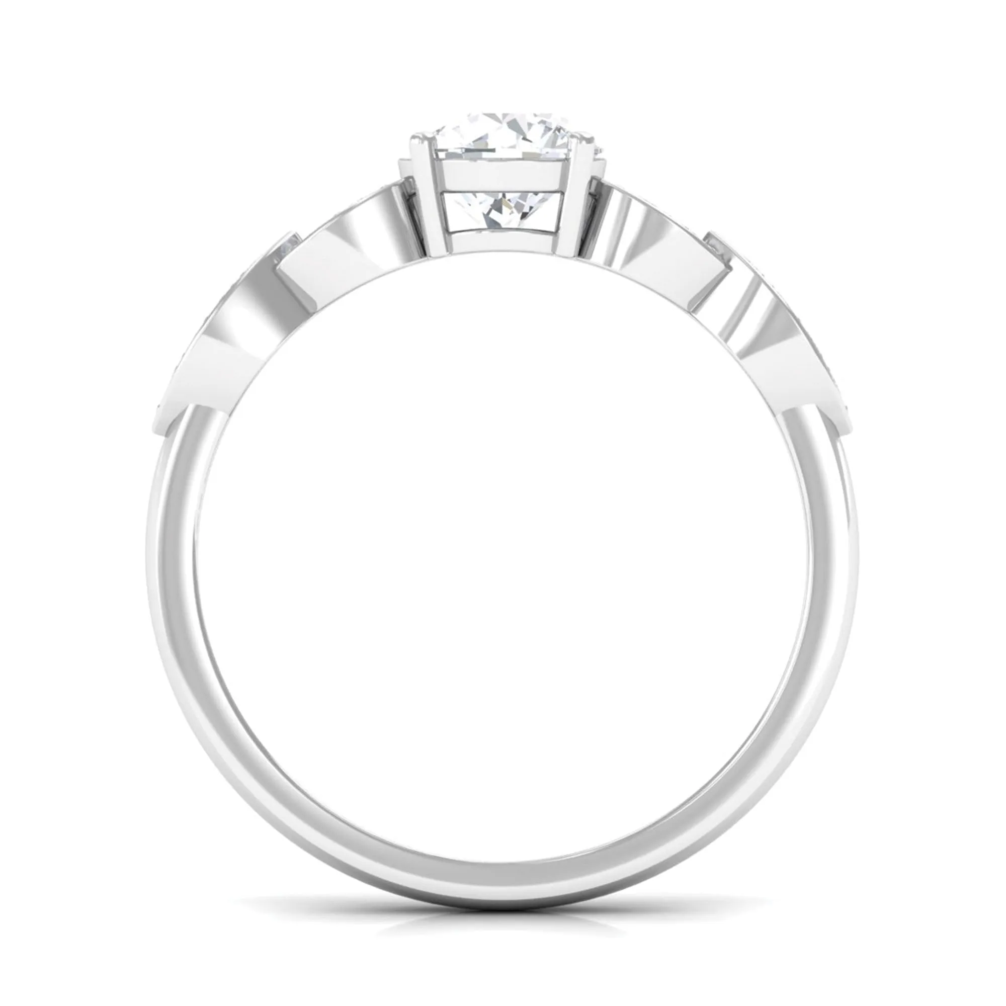 1.50 CT Classic Round Zircon Solitaire Engagement Ring in Gold