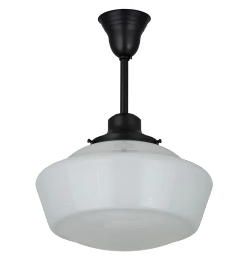 16" Wide Revival Schoolhouse W/Traditional Globe Pendant