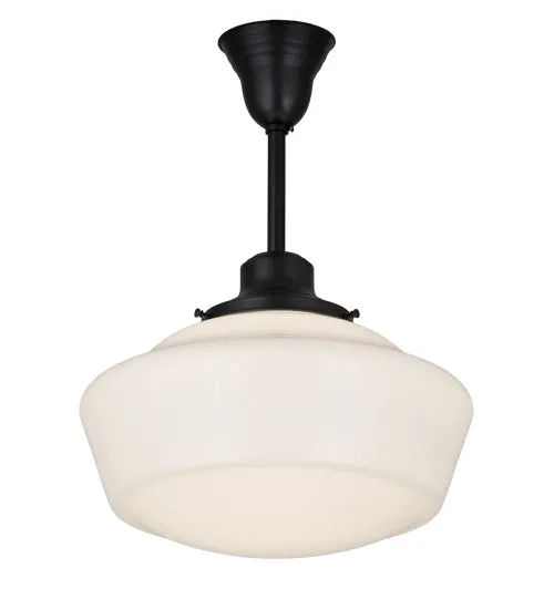 16" Wide Revival Schoolhouse W/Traditional Globe Pendant