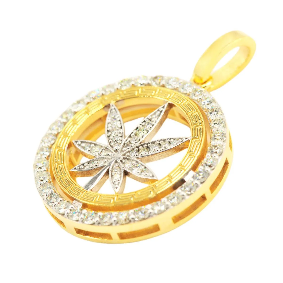 1.85CTW DIAMOND HERBAL MEDICINE OPEN MEDALLION