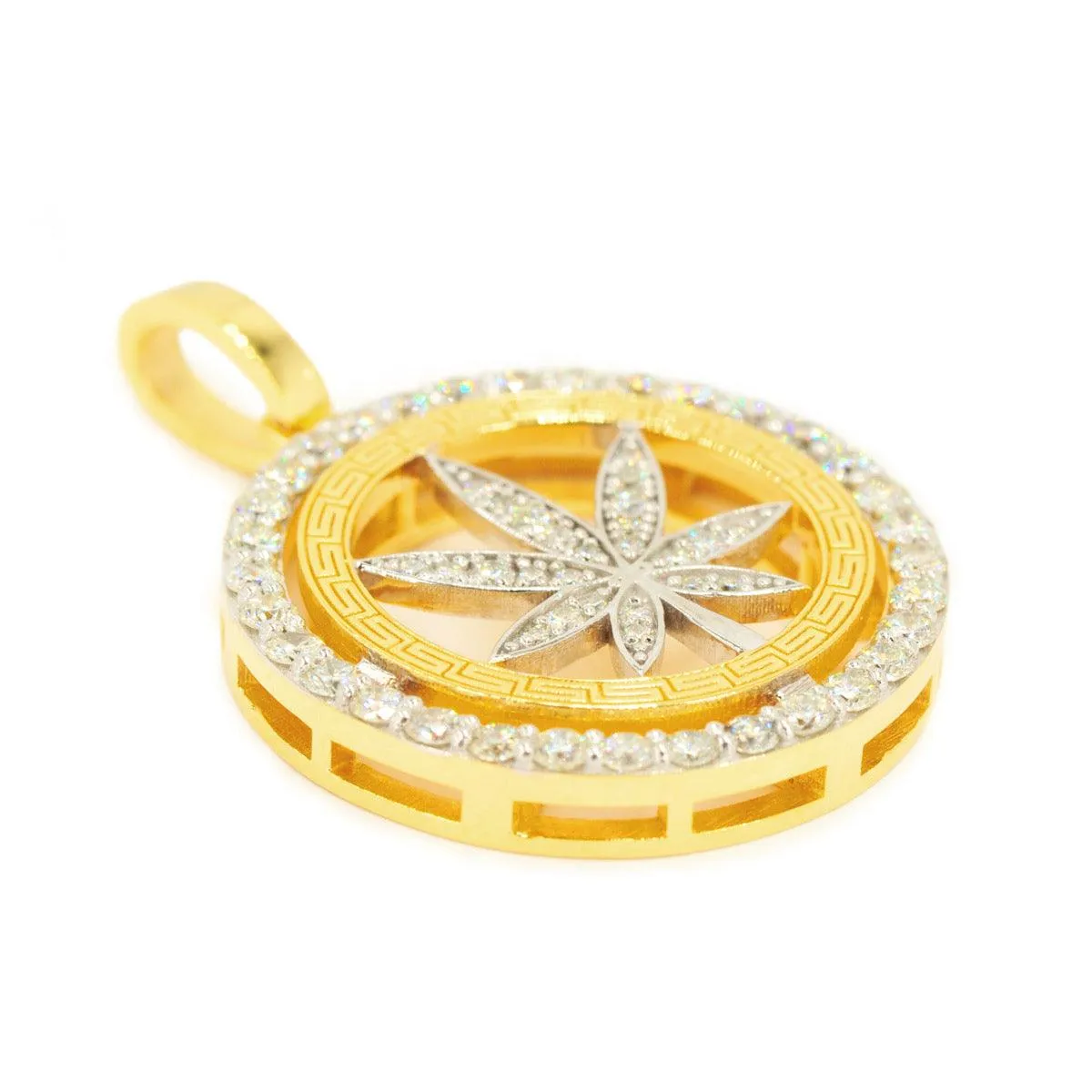 1.85CTW DIAMOND HERBAL MEDICINE OPEN MEDALLION
