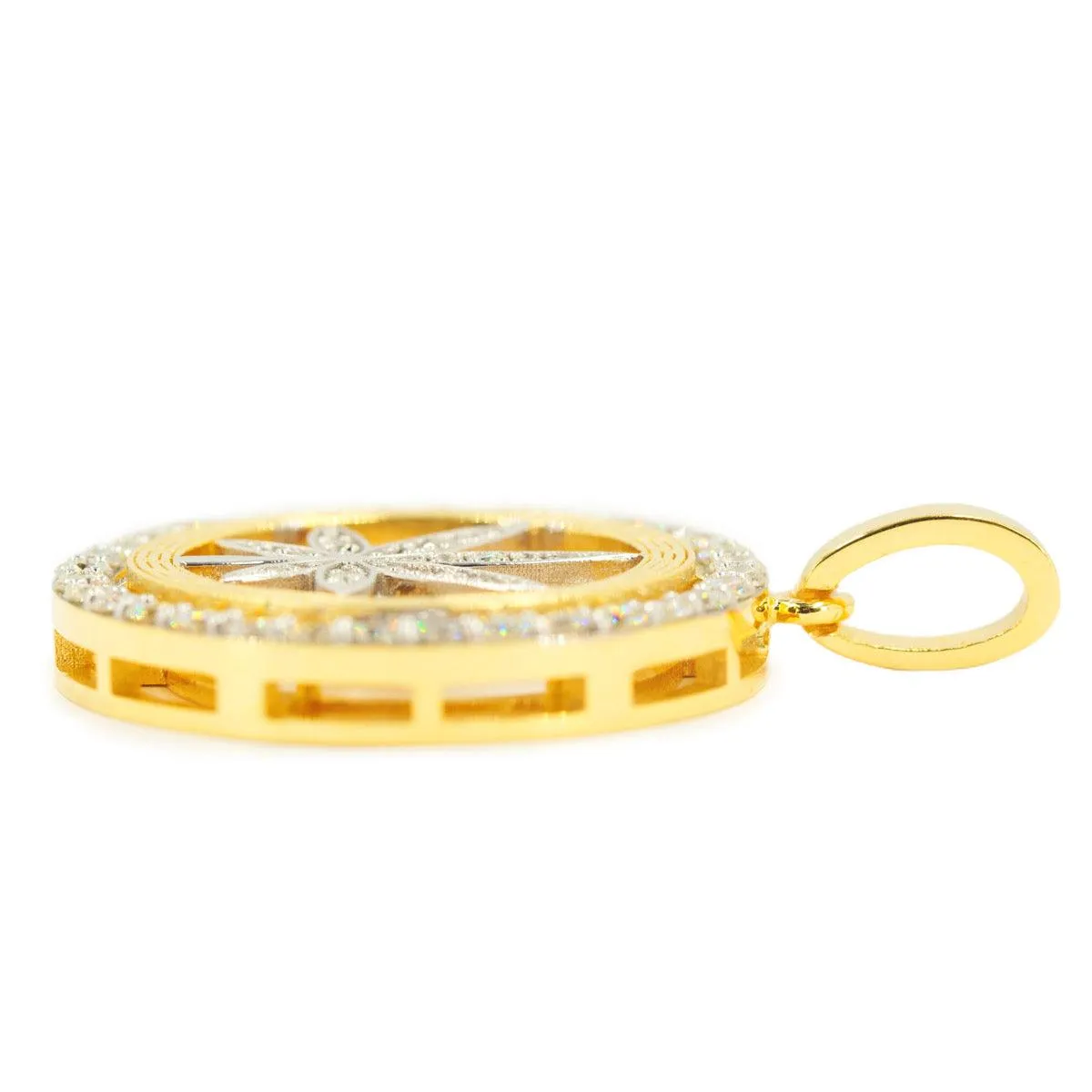 1.85CTW DIAMOND HERBAL MEDICINE OPEN MEDALLION