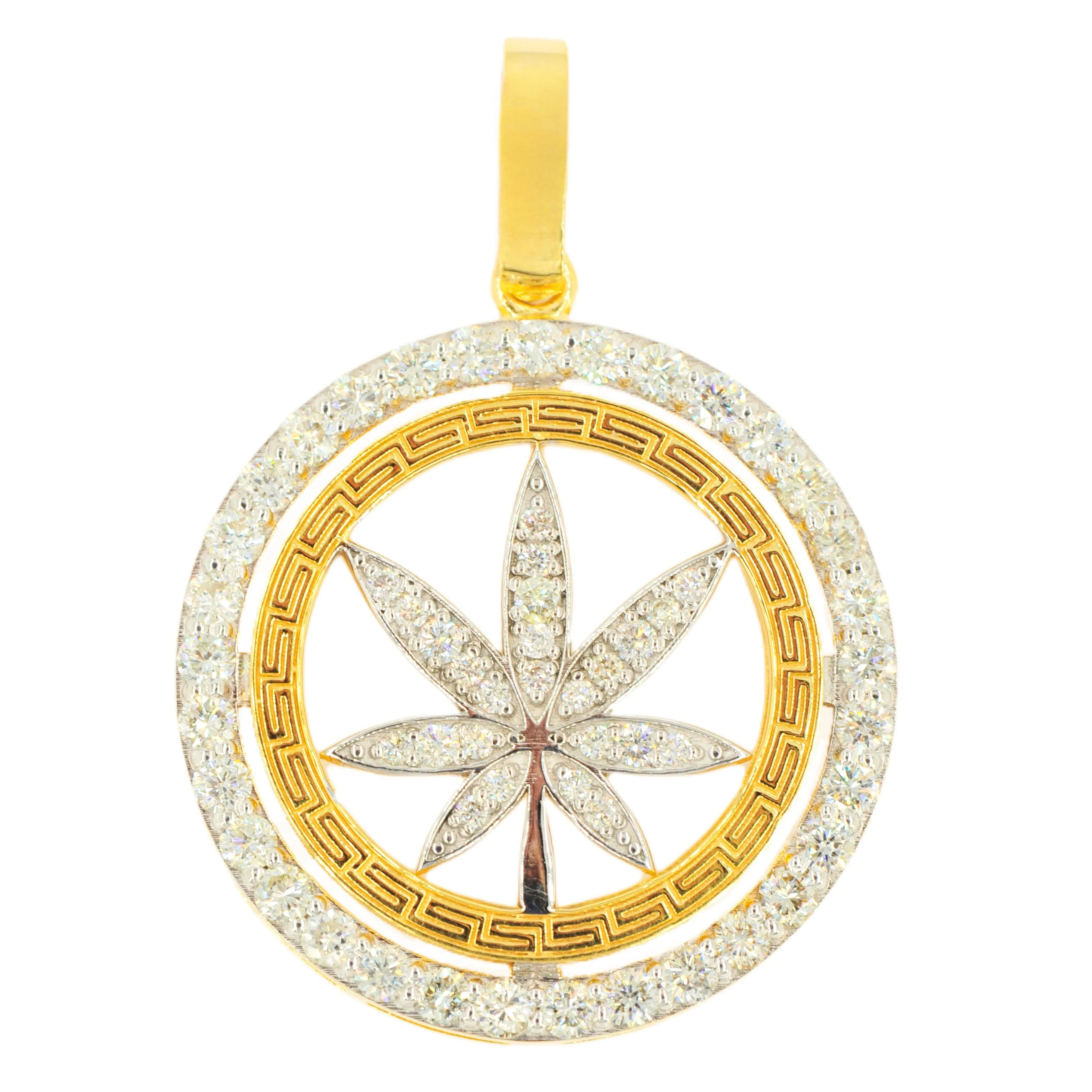 1.85CTW DIAMOND HERBAL MEDICINE OPEN MEDALLION