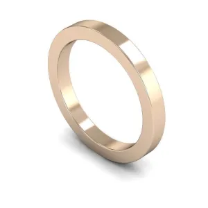 18ct Rose Gold Heavy Weight Flat 2.5mm Wedding Ring