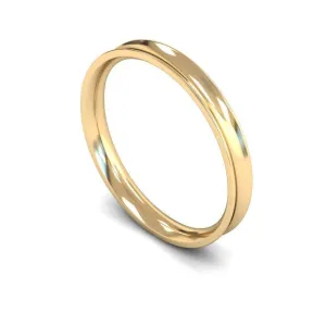 18ct Yellow Gold Light Weight Concave 2.5mm Wedding Ring