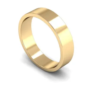 18ct Yellow Gold Light Weight Flat 5mm Wedding Ring