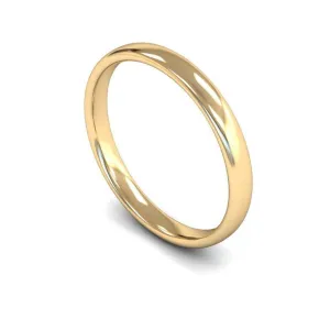 18ct Yellow Gold Light Weight Slight Court 2mm Wedding Ring