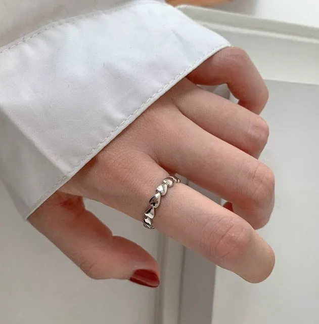 2021 Punk Ancient Hollow Heart Ring Chain Thorns Entanglement Rings Love Women Girls Wedding Hip-hop Jewelry Party Gift