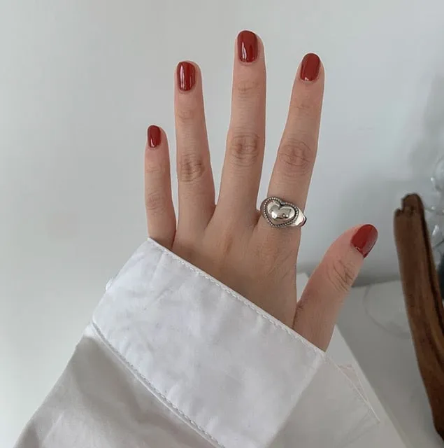 2021 Punk Ancient Hollow Heart Ring Chain Thorns Entanglement Rings Love Women Girls Wedding Hip-hop Jewelry Party Gift