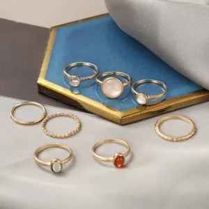 2022 New Creative Cold Wind Ladies Ring Joint Ring Simple Girl Color Index Finger Ring Combination Set  Wholesale Bulk