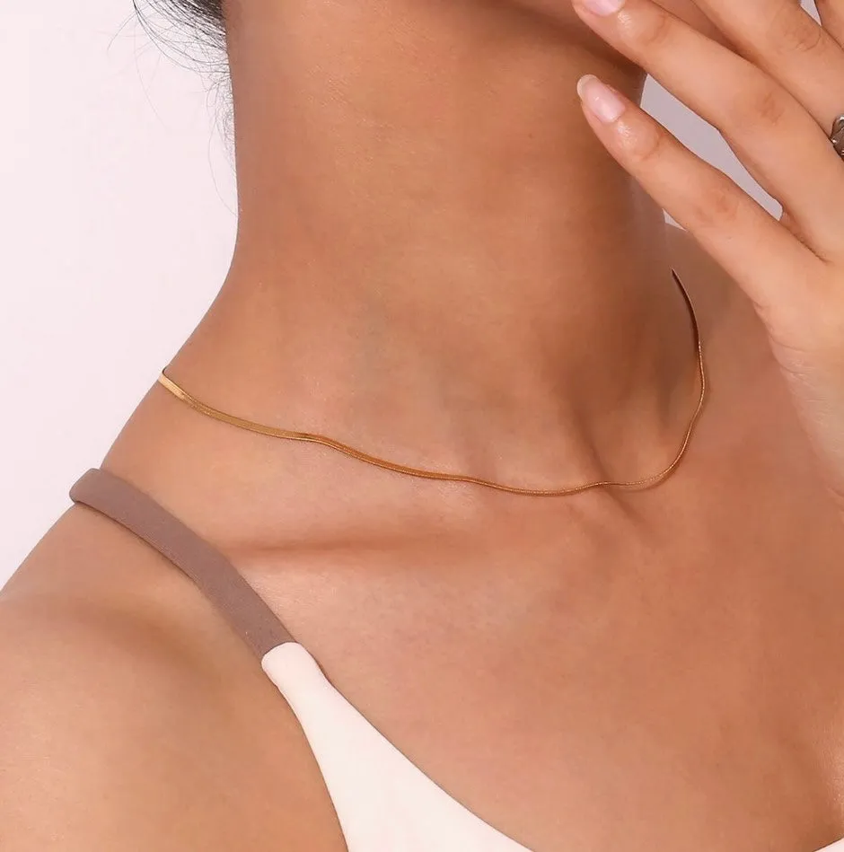 40cm/45cm 1.8mm Width Herringbone Chain Necklace
