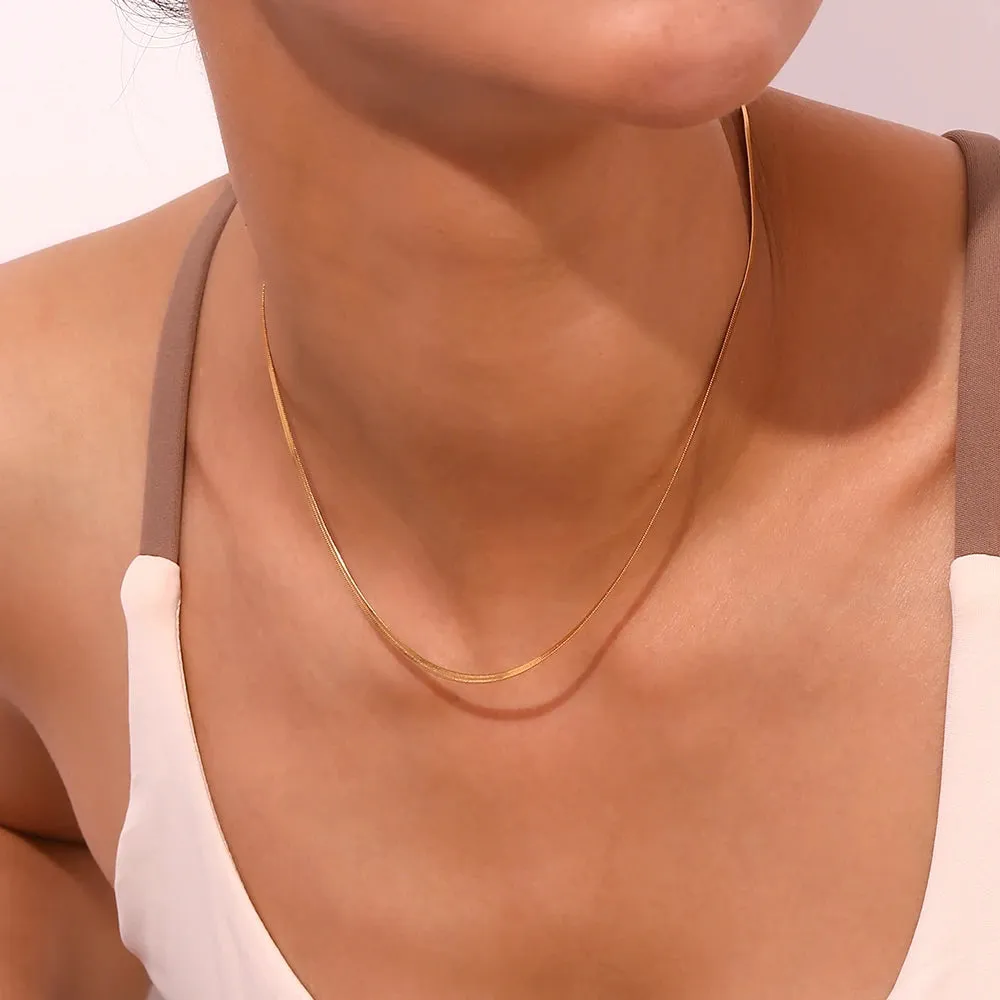 40cm/45cm 1.8mm Width Herringbone Chain Necklace