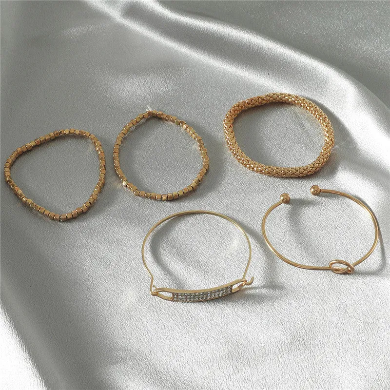 5-Piece Vintage Chain Bracelet Set