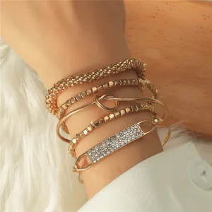 5-Piece Vintage Chain Bracelet Set