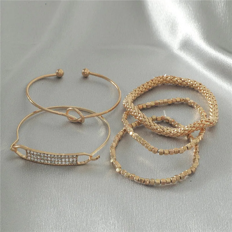 5-Piece Vintage Chain Bracelet Set