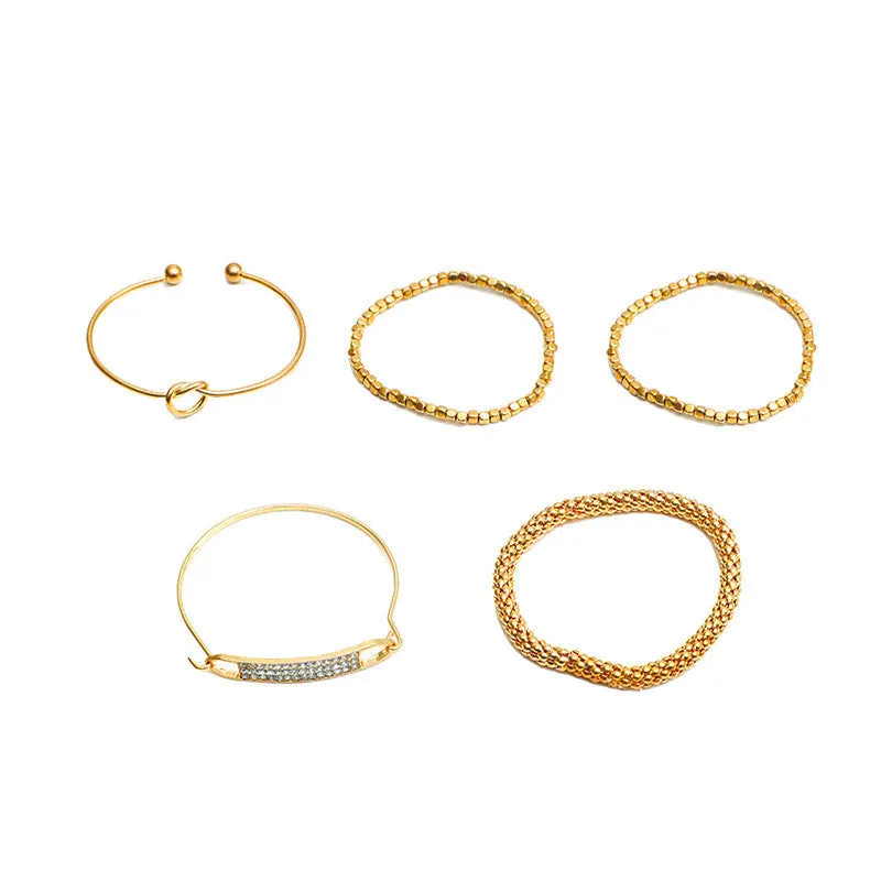 5-Piece Vintage Chain Bracelet Set