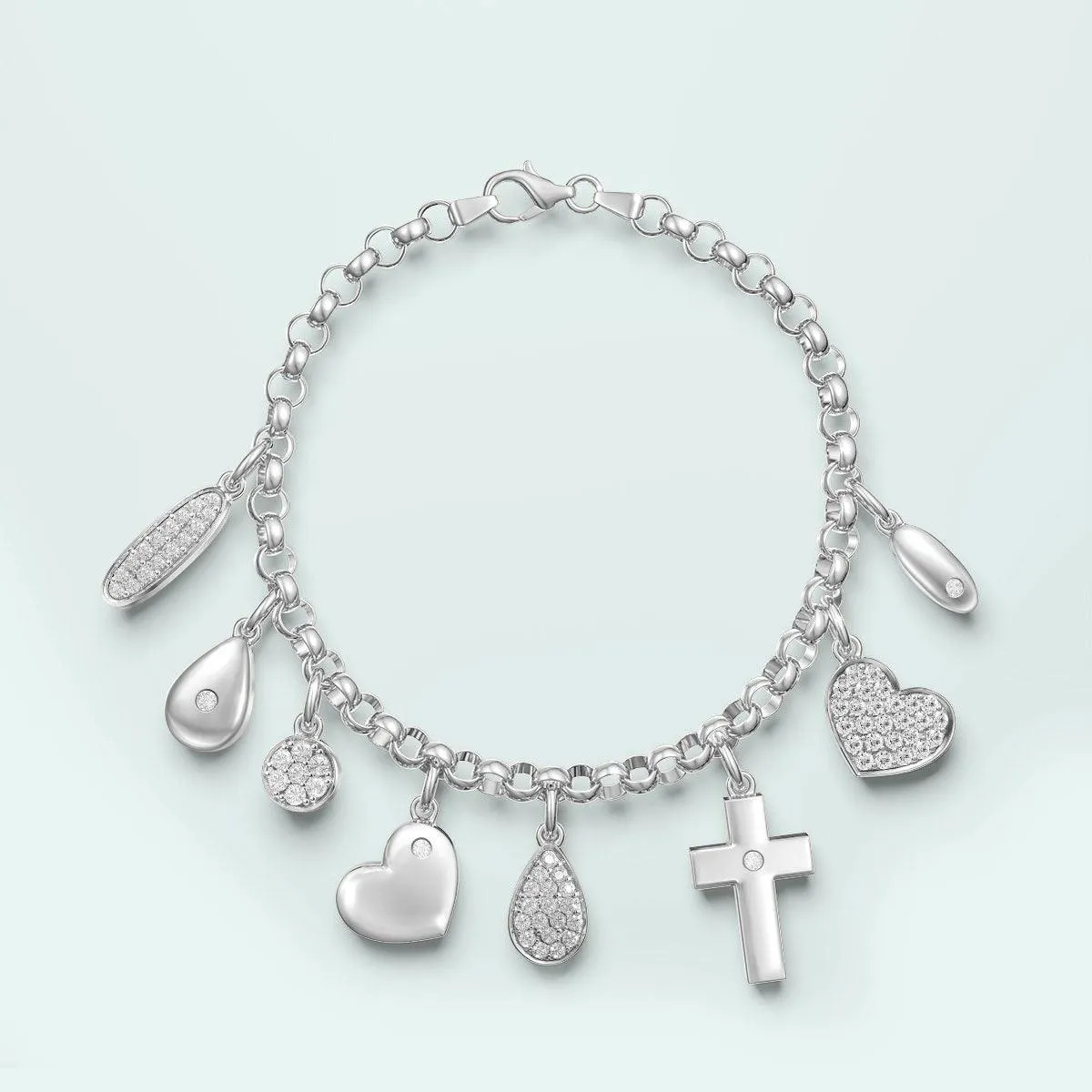 9k White Gold Chic Diamond Charm