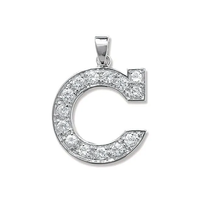 Acotis Silver Pendant Zirconia Initial G6127/C
