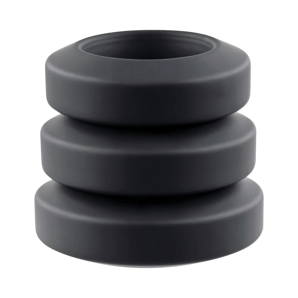 Adam & Eve Adam's 3 pc Penis Ring Set - Black