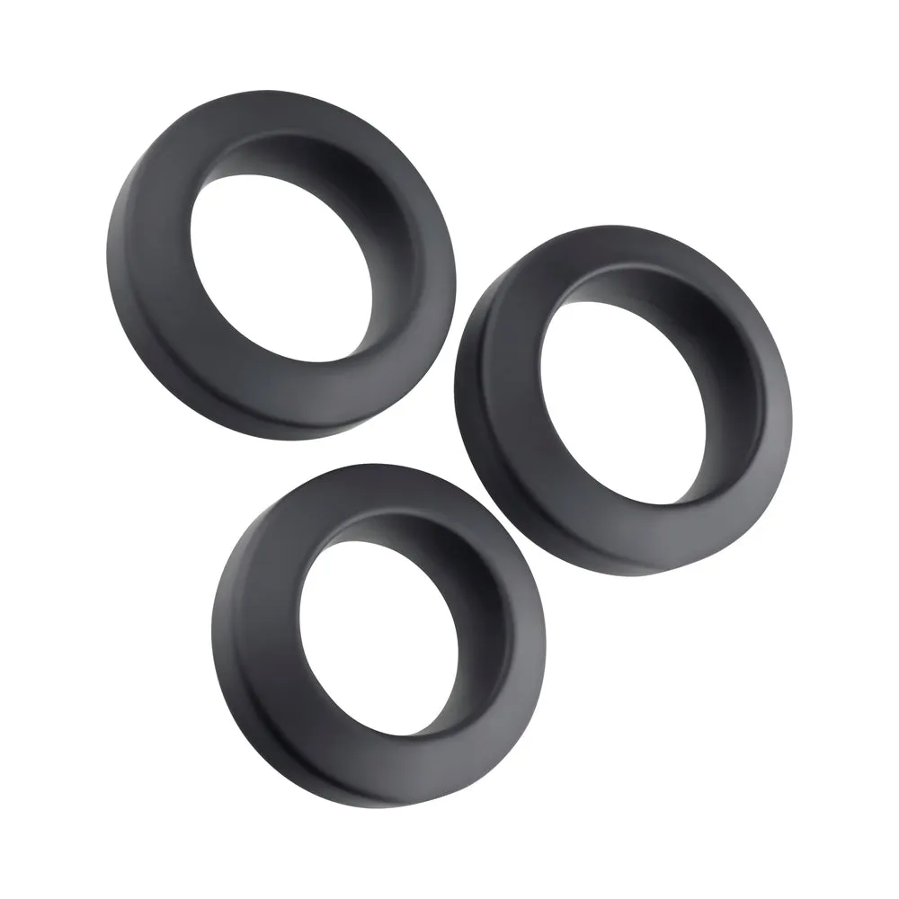 Adam & Eve Adam's 3 pc Penis Ring Set - Black