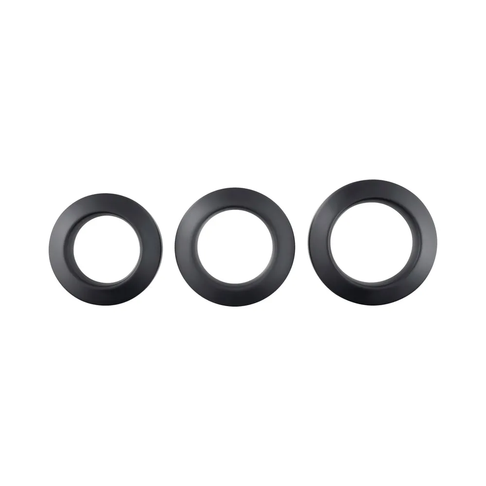 Adam & Eve Adam's 3 pc Penis Ring Set - Black