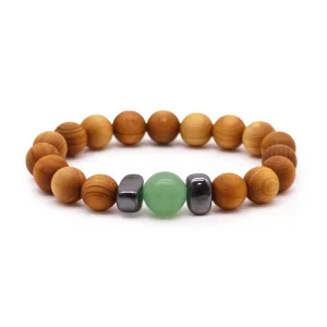 Adventurine Gemstone Cedarwood Bracelet - Sacral Chakra