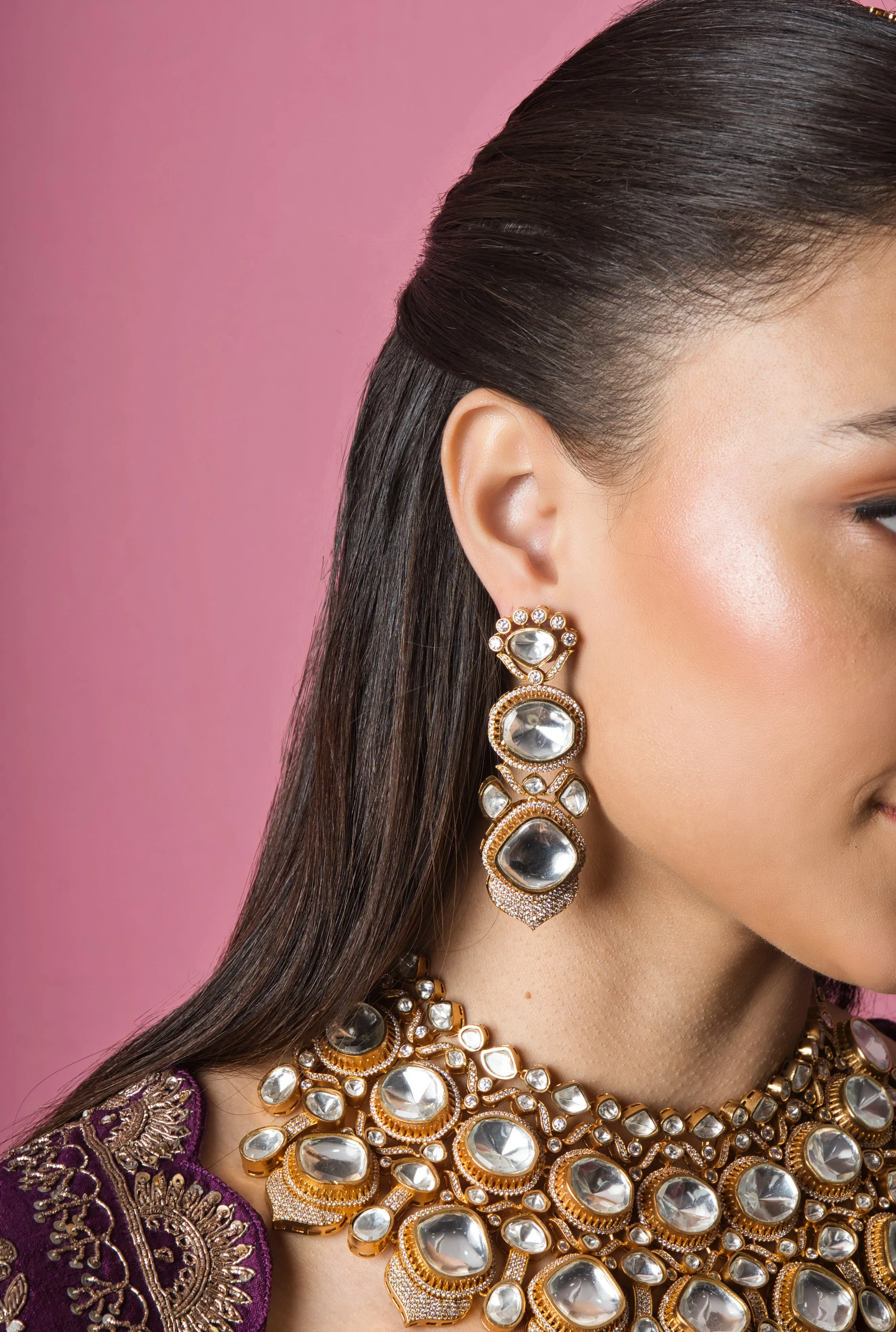 Aishwarya Big Polki Real Look Alike Bridal Set - with Earrings & Maangtikka
