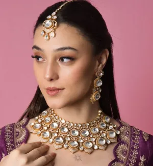 Aishwarya Big Polki Real Look Alike Bridal Set - with Earrings & Maangtikka