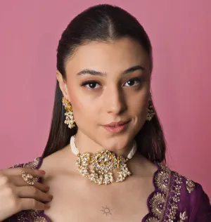 Alena Bridal Kundan Choker with Earrings (Necklace & Earrings Set)