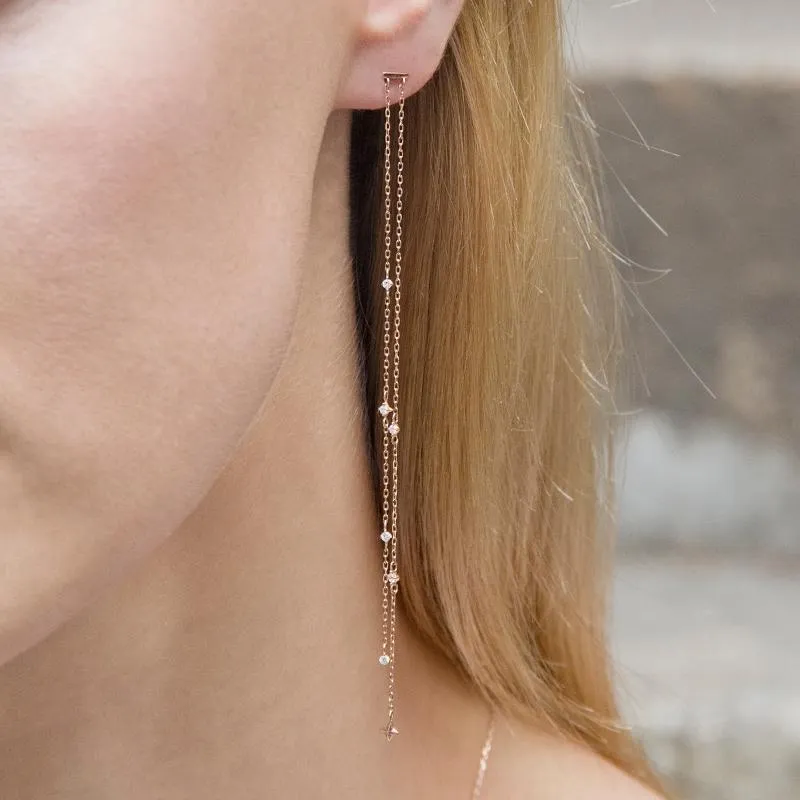 Alizah Drop Earrings in Rose Gold
