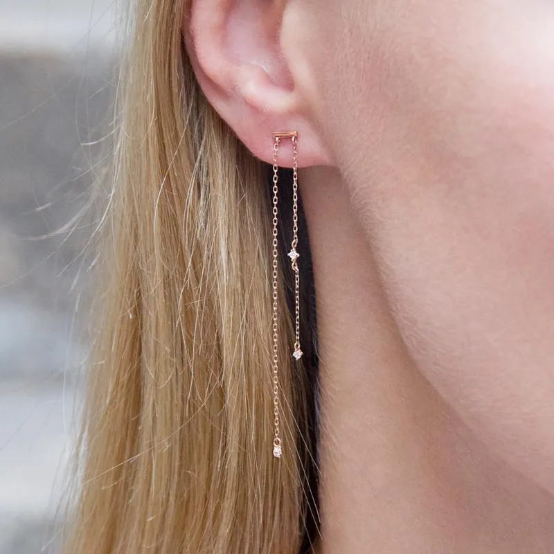 Alizah Drop Earrings in Rose Gold