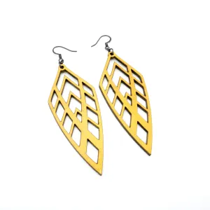 Arrowhead 02 [L] // Leather Earrings - Gold
