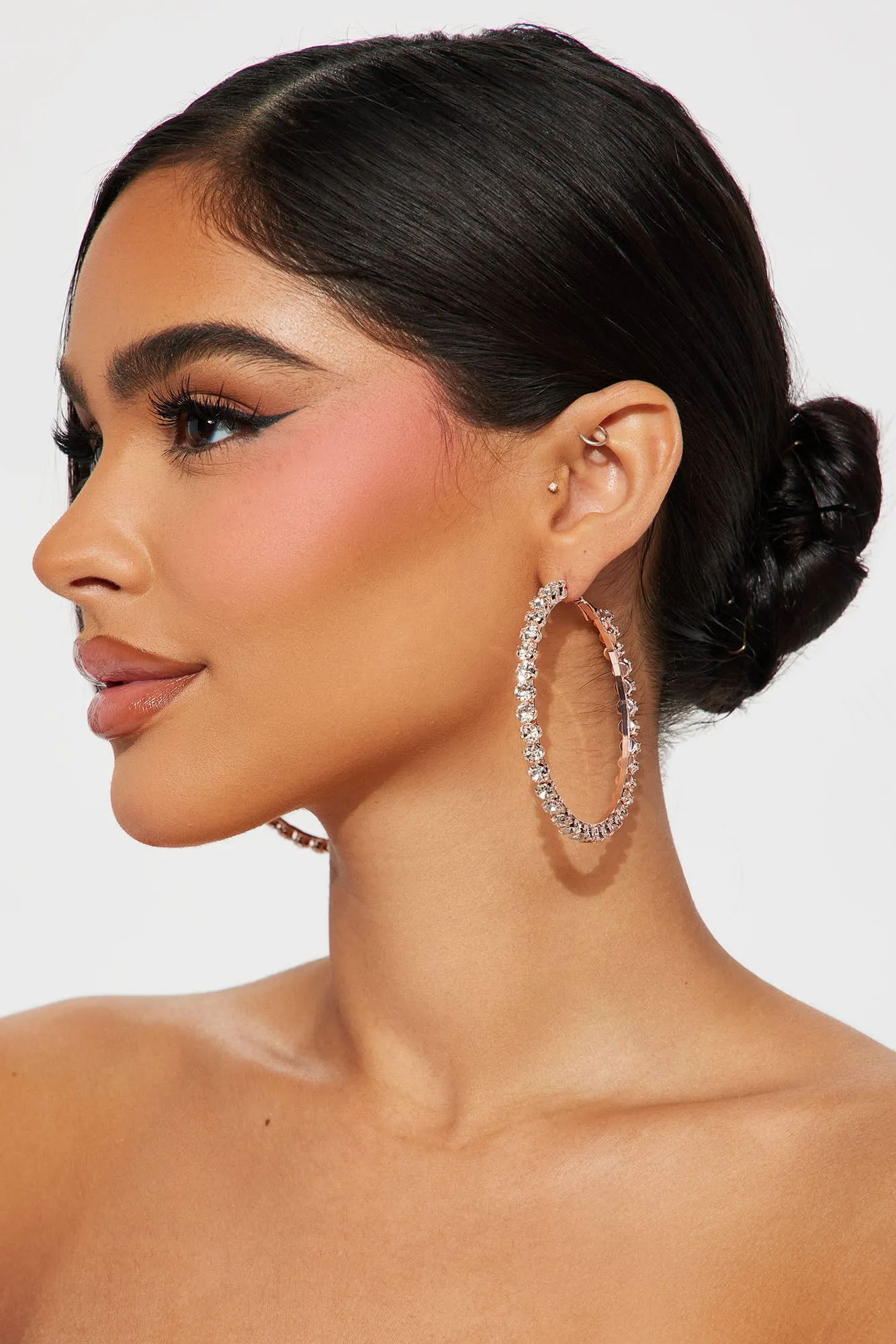 Bella Babe Hoop Earrings - Rose Gold