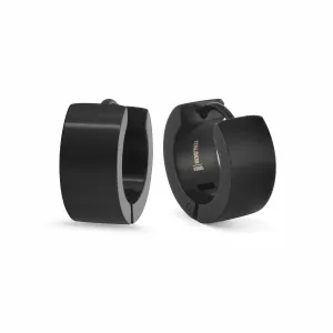 Black Huggie Earrings | Italgem Steel