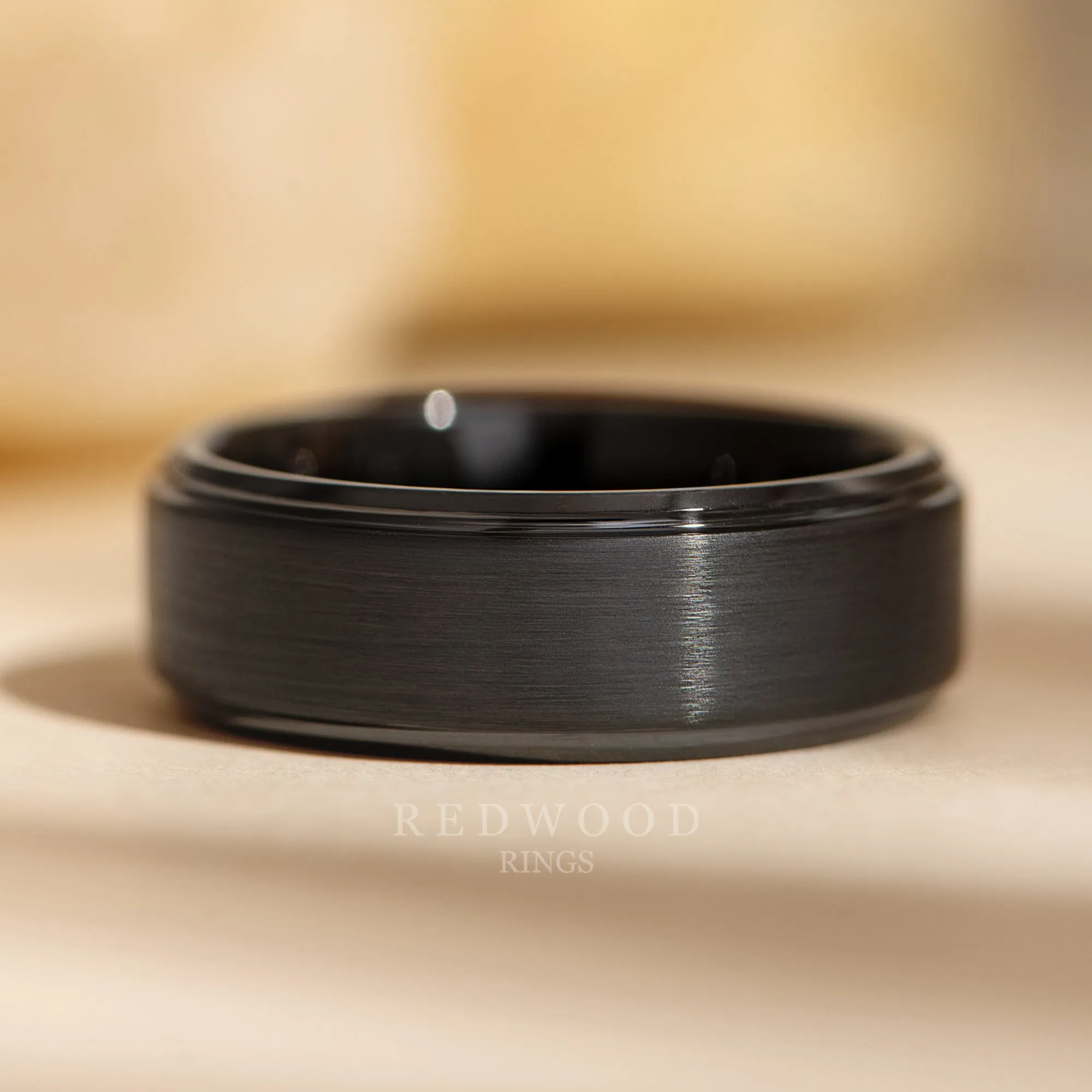 Black Tungsten Ring, Gentleman's Band - 8MM