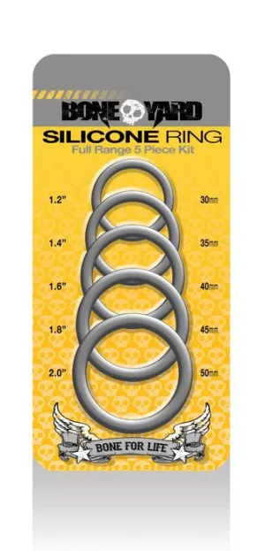 Boneyard Silicone Ring 5 Pieces Kit Grey
