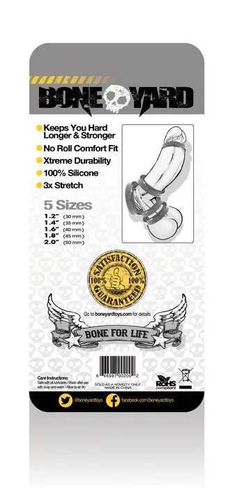 Boneyard Silicone Ring 5 Pieces Kit Grey