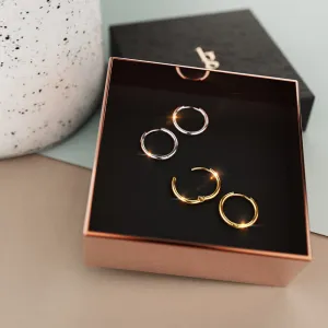 Boxed 2 Pairs of Edgy Round Shape Earrings Set